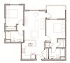 2 bedroom floor plan l Aster Apartments for rent in Dublin CA